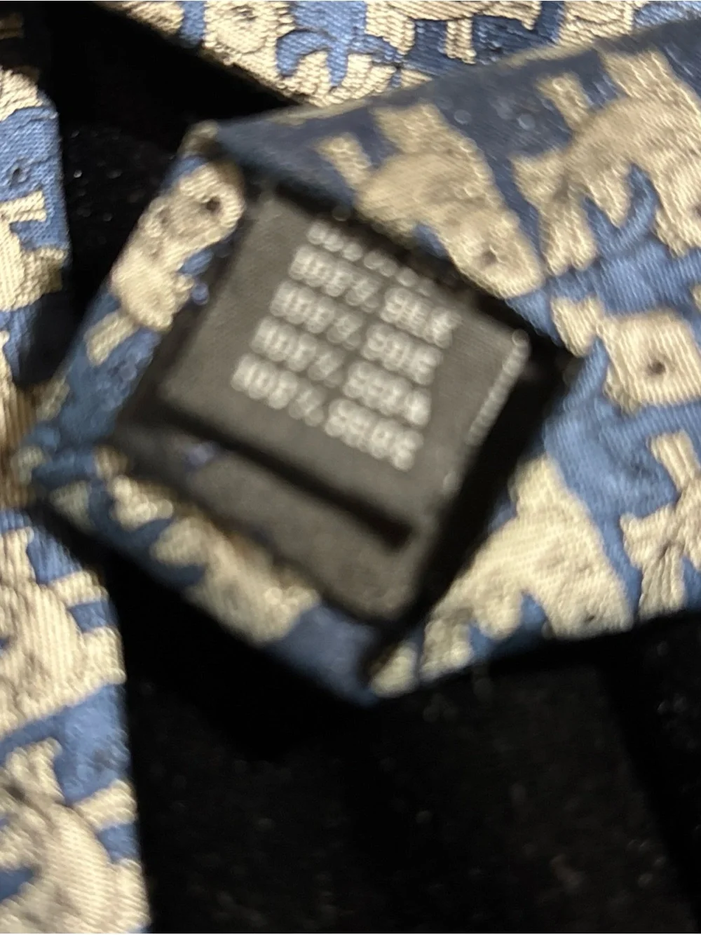 MC Escher Blue Tessellation Fish Pattern Silk Tie